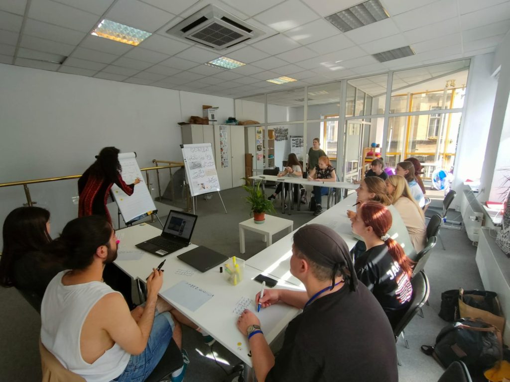 Arabic calligraphy workshop by Our Volunteer Haneen in Poland